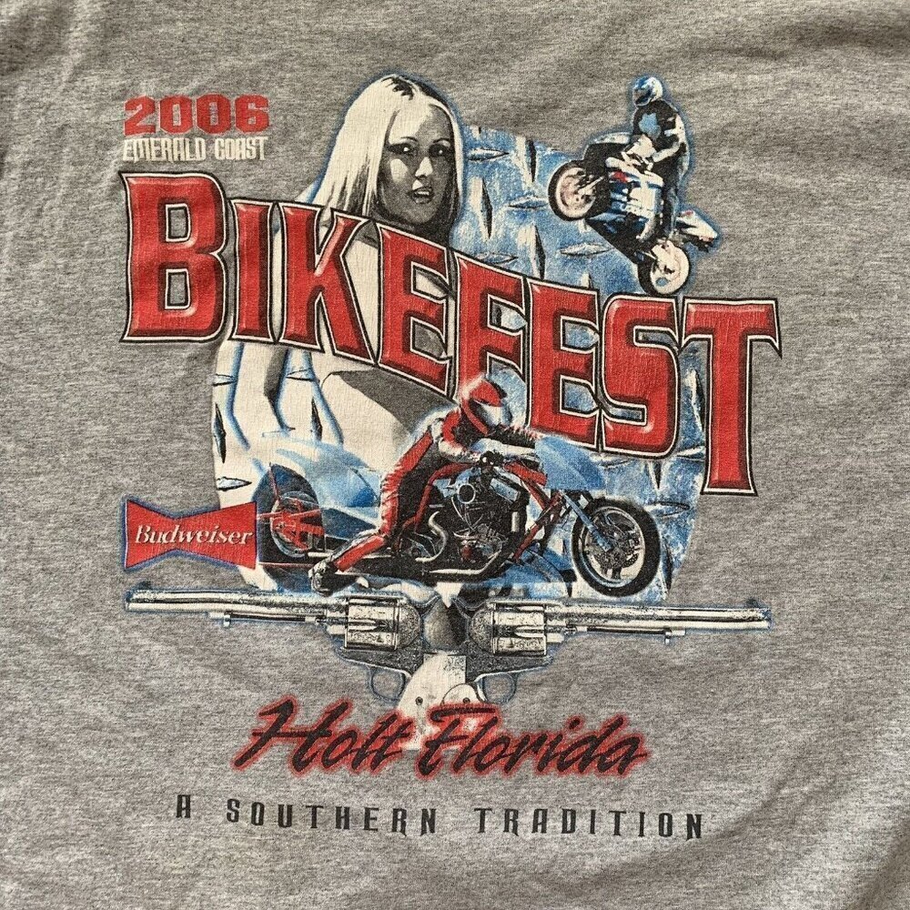 Gildan Emerald Coast Bike Fest 2006 Men’s XL Holt Florida Gray Tshirt